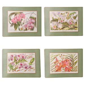 Pimpernel Orchids Cork Backed Place Mats by Jill Walker Set of 4 with Box